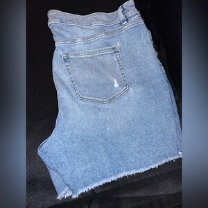 Lane Bryant Denim Cutoff Shorts - Blue Distressed pair of Women’s Shorts